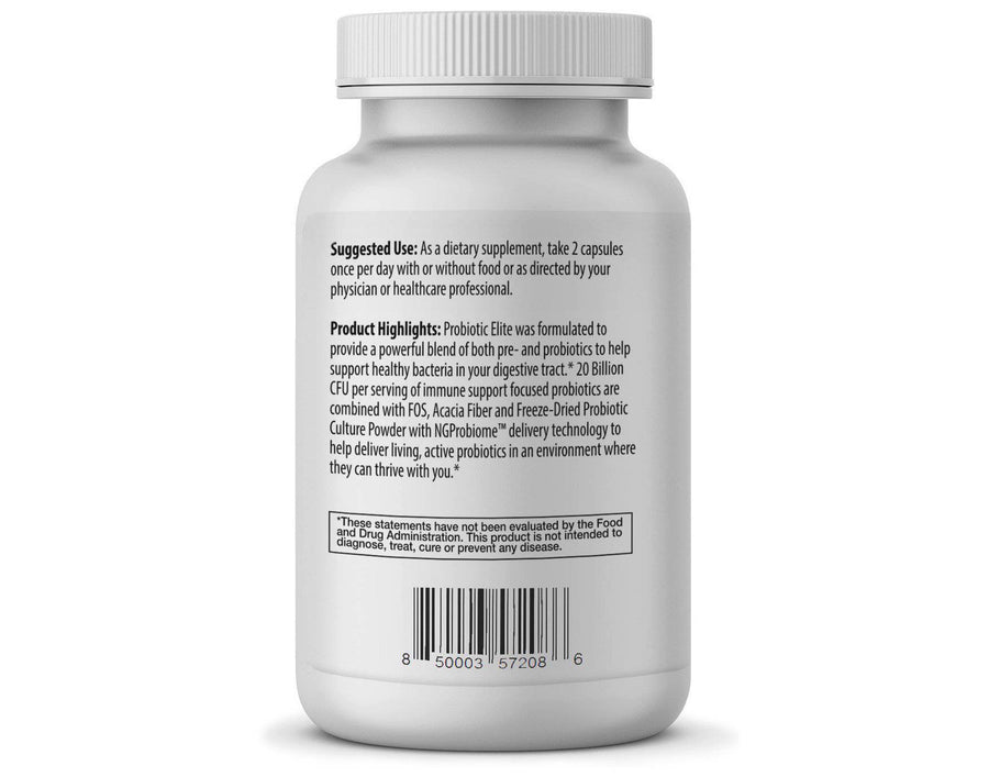Probiotic Elite – High Potency Synbiotic with FOS + Supernatant - 30 Servings - Glucan Elite